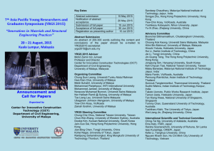 YRGS2015 Brochure - University of Malaya