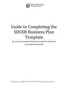 Guide to Completing the SDCEB Business Plan Template