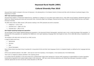 Cultural Responsiveness Plan Heywood Rural Health 2010