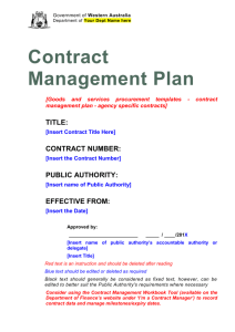 Contract Management Plan