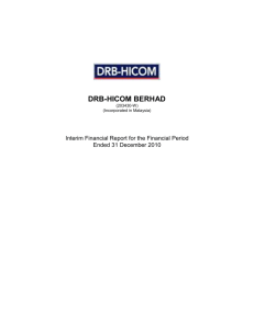 explanatory notes to the interim financial report - DRB