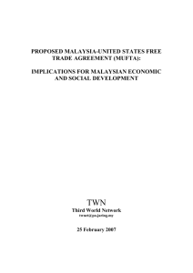 proposed malaysia-united states free trade agreement (mufta)