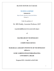 BLOOD DONAR DATABASE SYSTEM