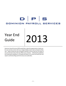 DPS Year End Reference Guide 2013 - Paychoice