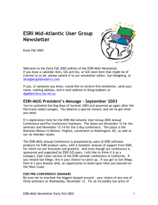 Early Fall 2003 Newsletter - Esri Mid