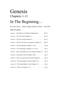 Genesis 1-11 Lesson Book - Prairie Village Church of Christ