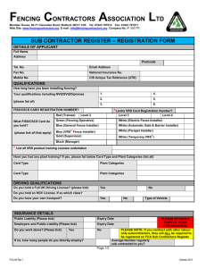 FENCING CONTRACTORS ASSOCIATION LTD Meridien House, 69