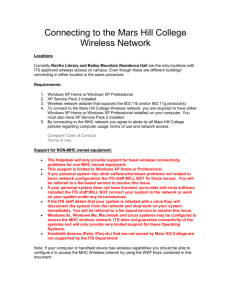 Connecting to the Mars Hill College Wireless Network