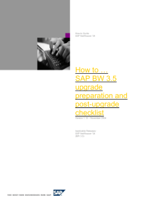 SAP BW 3.5 Upgrade