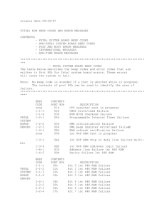 origina date 09/29/87 TITLE: ROM BEEP CODES AND ERROR