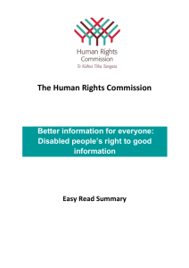 The Human Rights Commission Better information for everyone