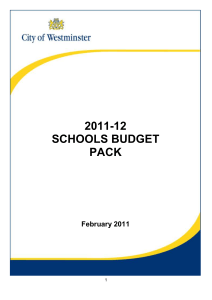 schools budget pack - Westminster City Council