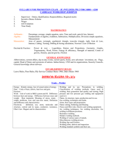 SYLLABUS FOR PROMOTION EXAM – JE (PAINTER & TRIMMER