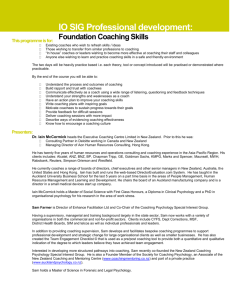 Foundation Coaching Skills - the Institute of Organisational