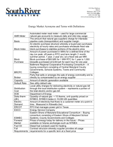 Energy Market Acronyms and Terms with Definitions