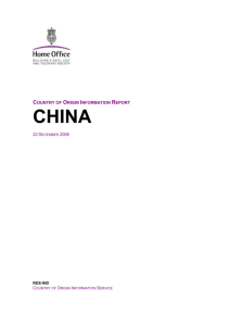 Country of origin information report China