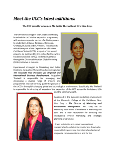 Meet the UCC's latest additions: The UCC proudly welcomes: Ms