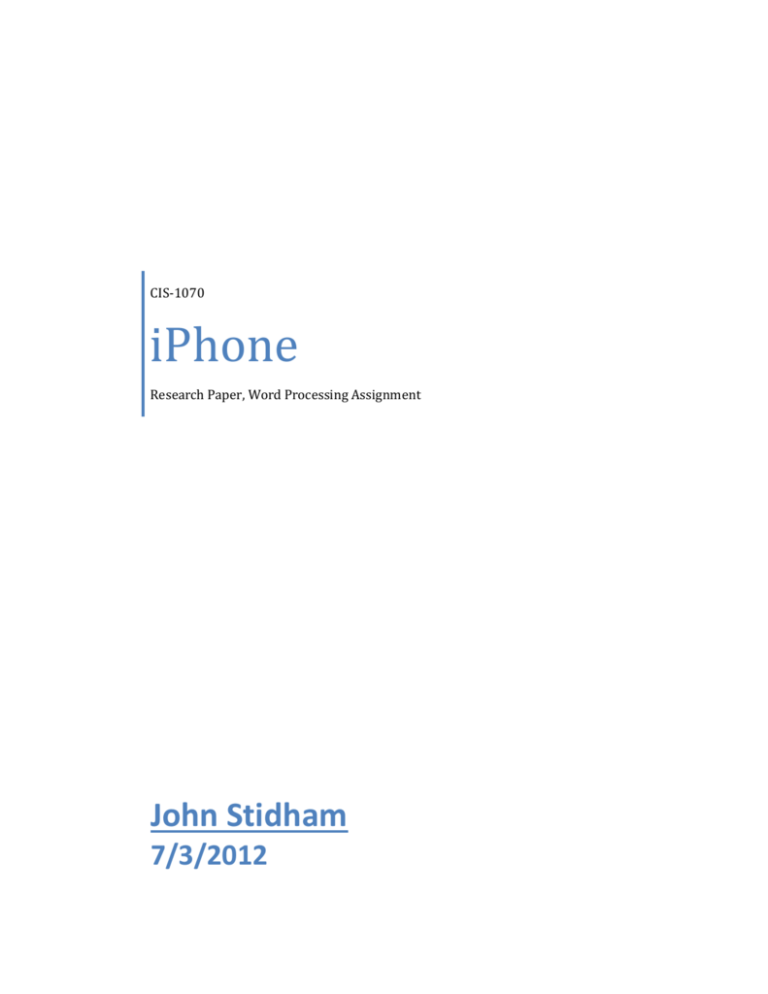 iphone research paper