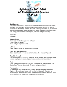 AP Environmental Science Syllabus