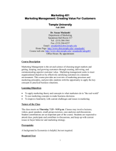 Marketing Management syllabus - The Astro Home Page