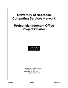 Project Charter - CSN - University of Nebraska