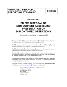 ED FRS Disposal of Non-Current Assets and Presentation of