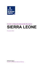 Country of origin information key documents Sierra Leone January