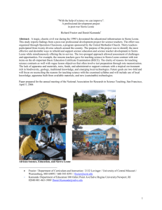 Science in Salone - Friends of Sierra Leone