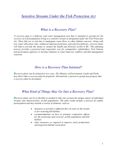 What is a Recovery Plan recovery plan for a designated sensitive