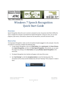 Speech Options - Assistive Technology Resource Center