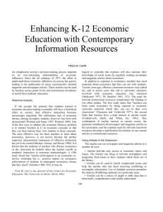 Enhancing K‑12 Economic Education with Contemporary