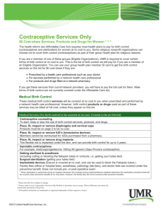UMR Covered Contraceptive List