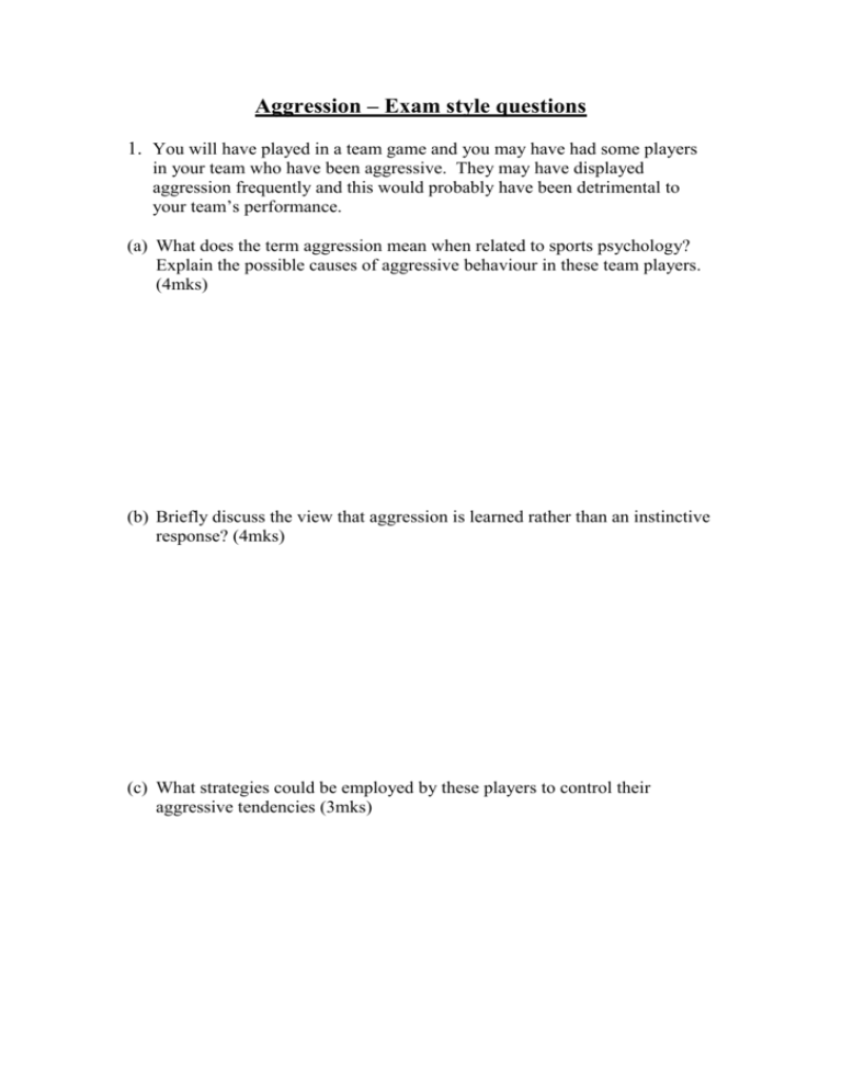 psychology related questions