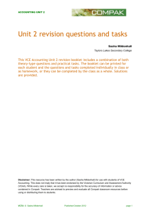 ACCOUNTING UNIT 2 Unit 2 revision questions and tasks Sasha