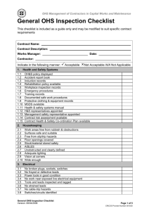 Appendix 1 – Model OHS Specification and Tender Document