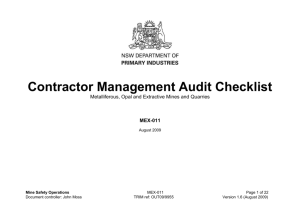 MEX-011 Contractor Management Audit Checklist