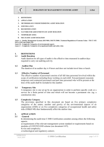 I-25 «Duration of management systems audit