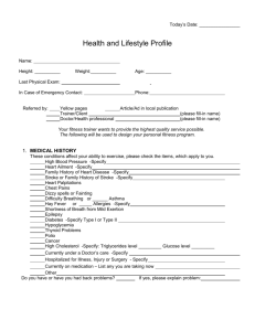Health and Lifestyle Profile