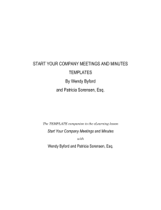 Minutes – First Meeting of Shareholders