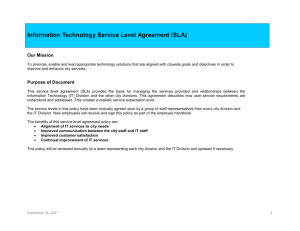 Information Technology Service Level Agreement (SLA)