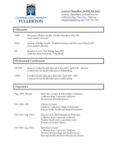 View Dr. Chandler's CV - College of HHD