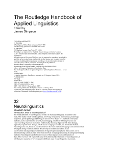 Neurolinguistics - Linguistics-Seminar-UPEL-IPC