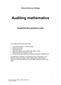 Auditing Mathematics: guidance notes