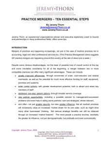 Practice Mergers - 10 essential steps (Jeremy Thorn)