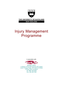 Injury Management Programme - The University of Auckland