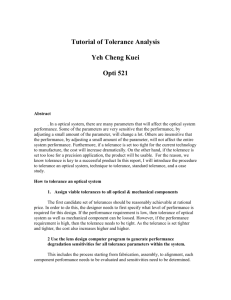Tutorial of Tolerance Analysis