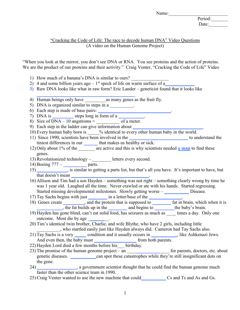 Cracking Your Genetic Code Worksheet Answer Key Promotiontablecovers