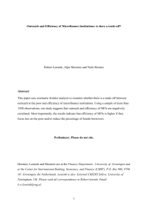 Outreach and Efficiency of Microfinance Institutions: is there a trade-off