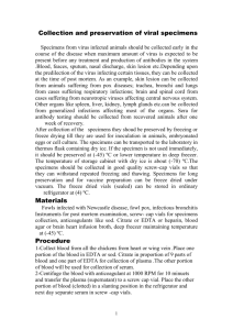 Collection and preservation of viral specimens