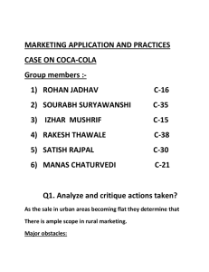 MARKETING APPLICATION AND PRACTICES CASE ON COCA